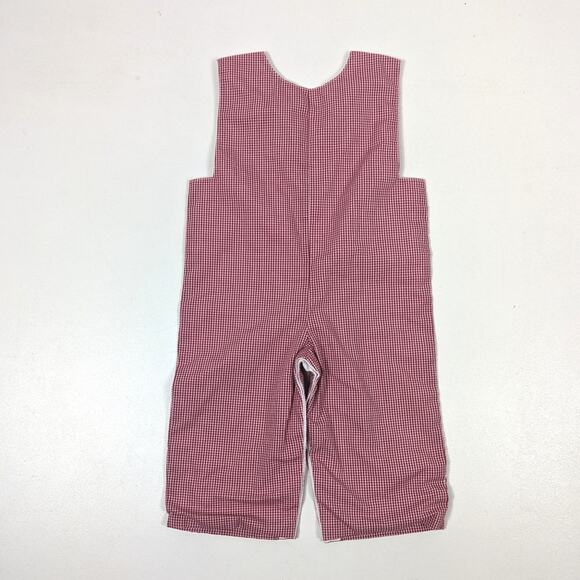 Remember Nguyen Longalls Romper Baby Boys Size 9m Red Gingham Christmas Boutique - Picture 3 of 4